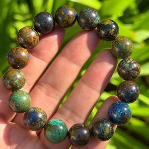 13mm stretchable azurite bracelet 0358‎